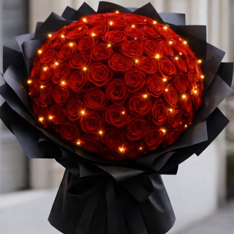 Luxury 100  Red Roses Extravaganza