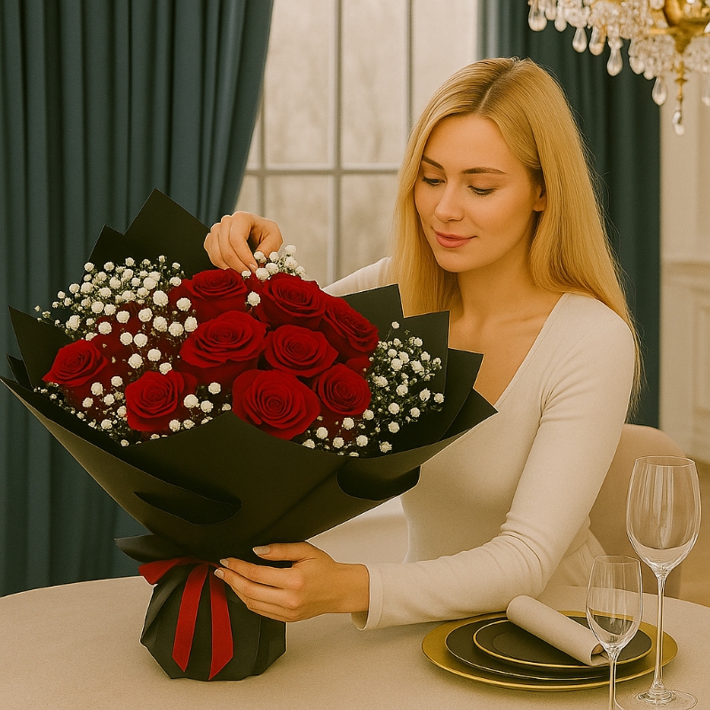 Life of Red Roses Bouquet