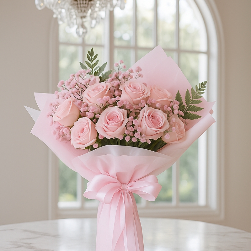 Elegant Pink Rose Bouquet