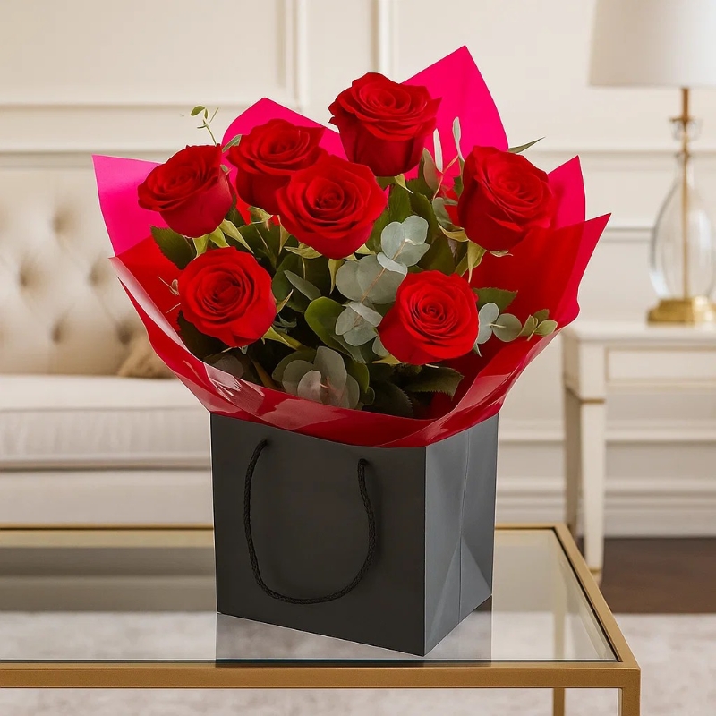 Six Red Roses Bouquet