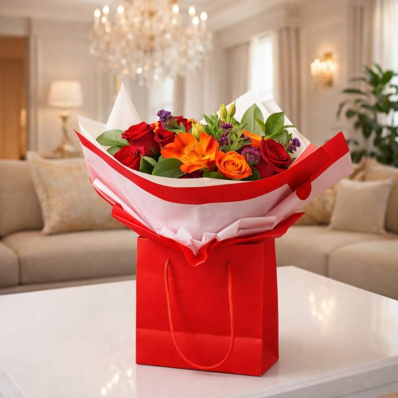 “Radiance Gift Bag Bouquet”
