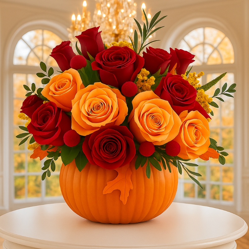 Halloween Pumpkin Floral Centerpiece