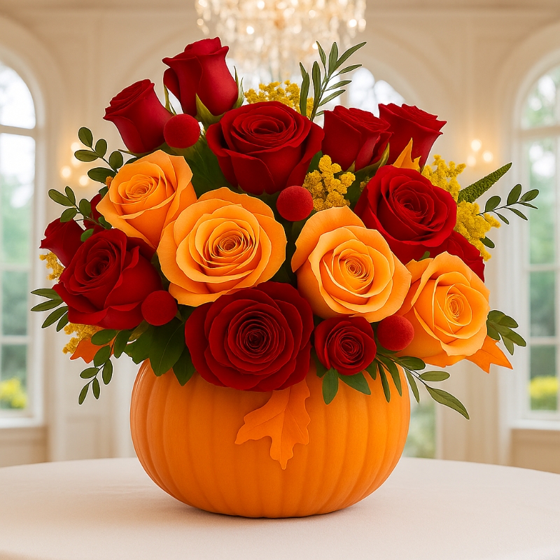 Halloween Pumpkin Floral Centerpiece