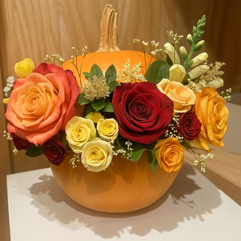 Vibrant Harvest Pumpkin Centerpiece