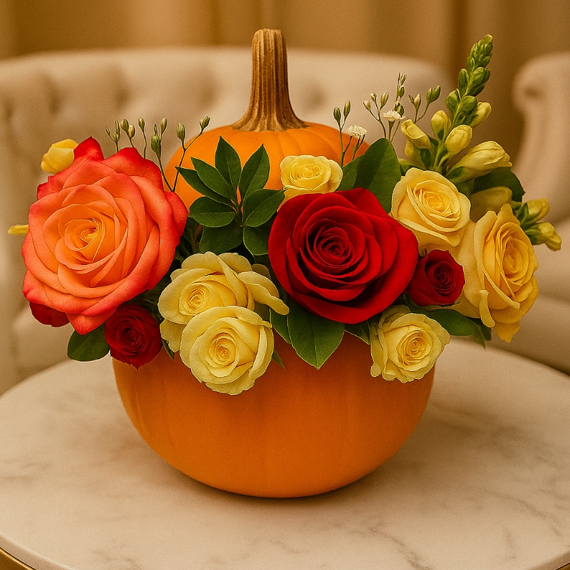 Vibrant Harvest Pumpkin Centerpiece