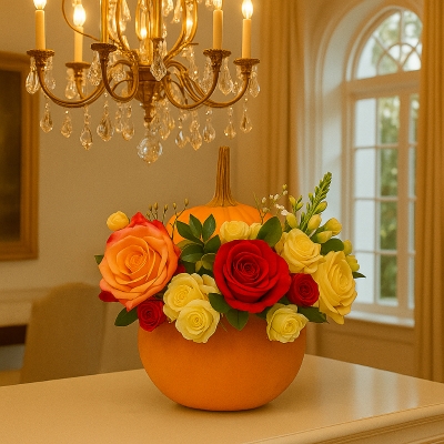 Vibrant Harvest Pumpkin Centerpiece
