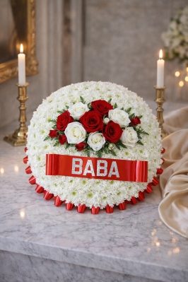 Classic Red & White Lettered Posy Pad
