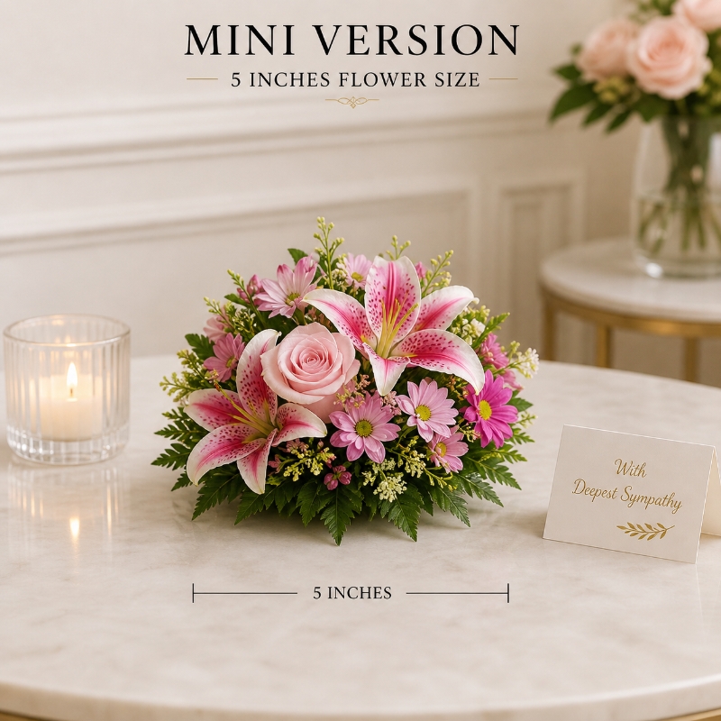Heavenly Pink Lily & Rose Tribute