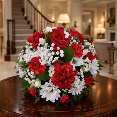 Classic Red & White Loose Posy