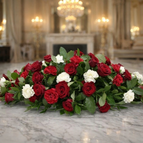 Red Rose Casket