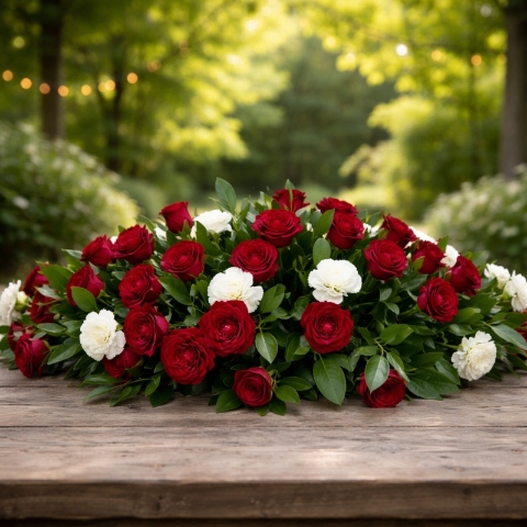 Red Rose Casket