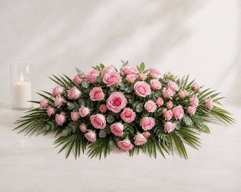 Eternal Grace Pink Rose Funeral Spray