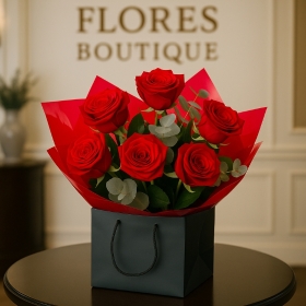 Six Red Roses Bouquet