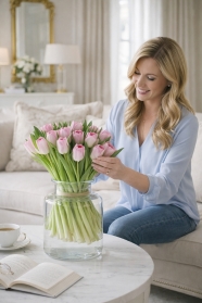 Blush Embrace pink tulips