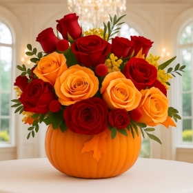 Halloween Pumpkin Floral Centerpiece