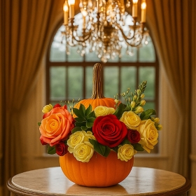 Vibrant Harvest Pumpkin Centerpiece