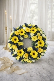 Golden Remembrance Funeral Wreath