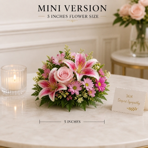 Heavenly Pink Lily & Rose Tribute