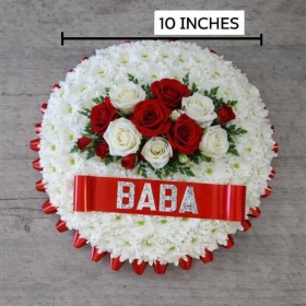 Classic Red & White Lettered Posy Pad
