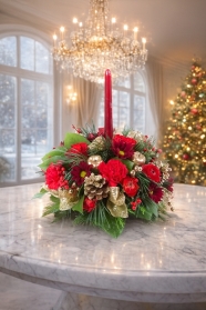 Festive Holiday Candle Centerpiece