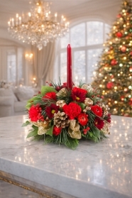 Festive Holiday Candle Centerpiece