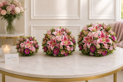 Heavenly Pink Lily & Rose Tribute