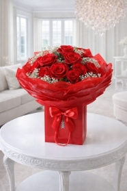 Romantic Elegance Red Rose Bouquet