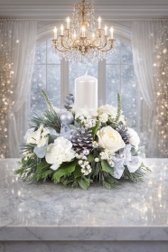 Snowy Elegance Holiday Centerpiece