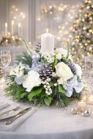 Snowy Elegance Holiday Centerpiece