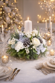 Snowy Elegance Holiday Centerpiece